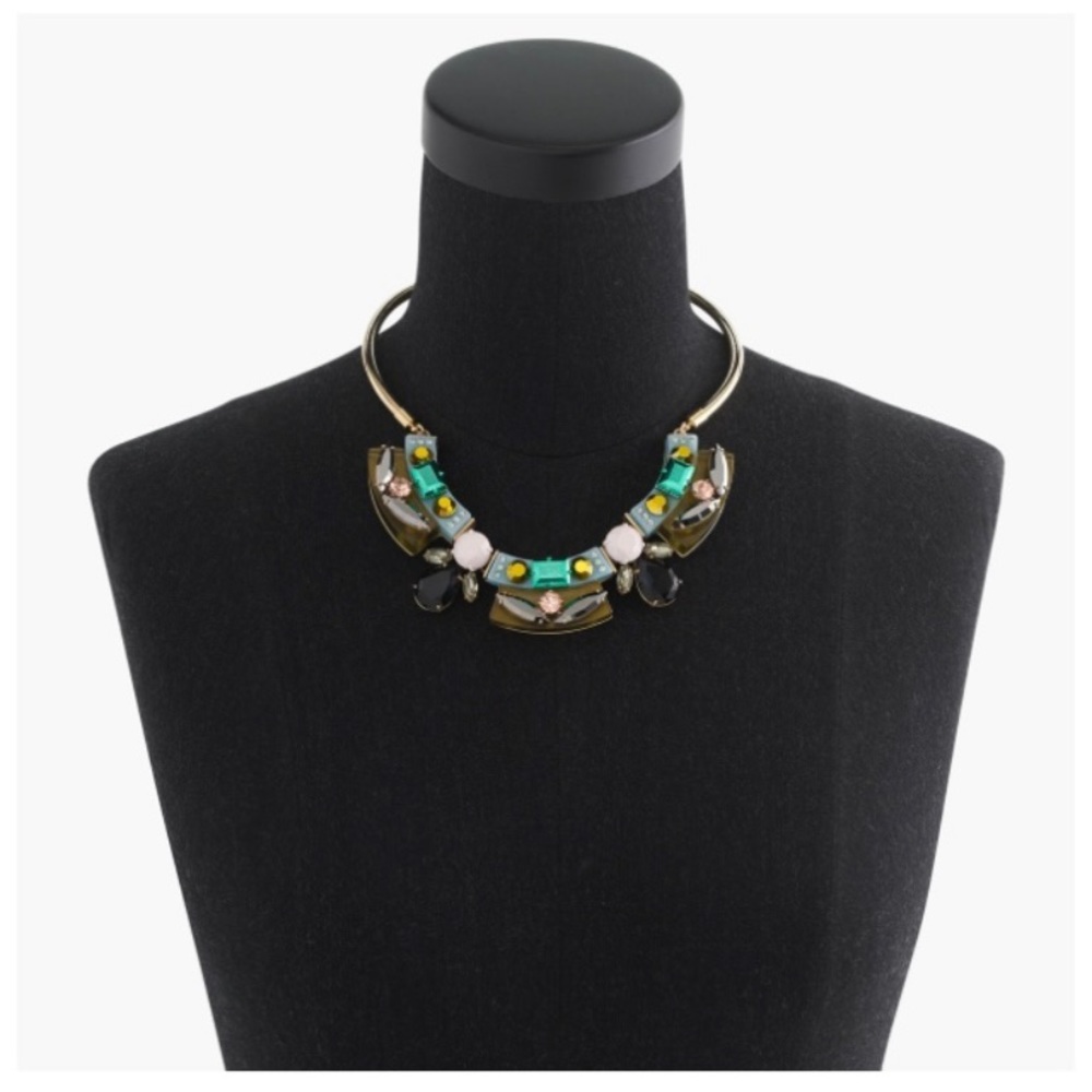 J.Crew Lucite and Crystal Collar Necklace